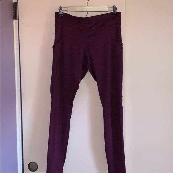 BURGUNDY WORKOUT LEGGINGS - Picture 2 of 4